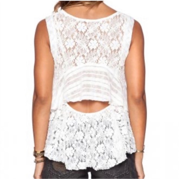 💎Free People dark bloom-lace-open back knit top - Picture 4 of 7